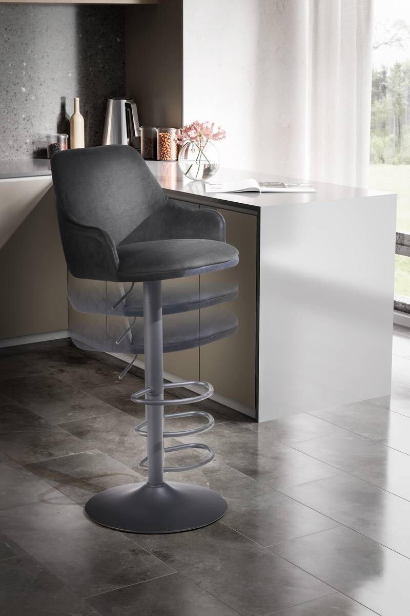 Barhocker schwarz Samt B/H/T: ca. 45x106x45 cm