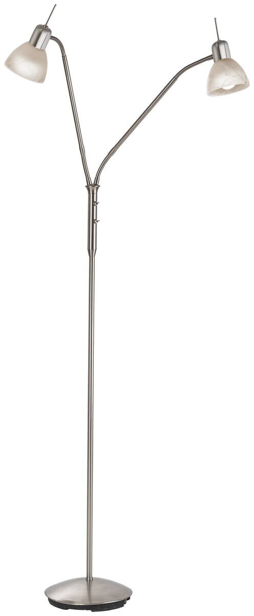 Nowa Stehlampe 41890201 weiß nickel matt Metall Glas H/D: ca. 145x45 cm E14 2 Brennstellen