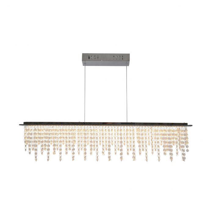 Näve Leuchten LED Pendelleuchte Chrom klar Metall Glas B/H/T: ca. 120x150x12 cm null 1 Brennstellen