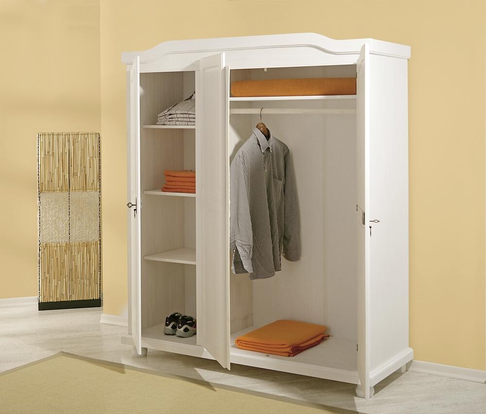 Kleiderschrank Bastian weiß B/H/T: ca. 150x180x56 cm