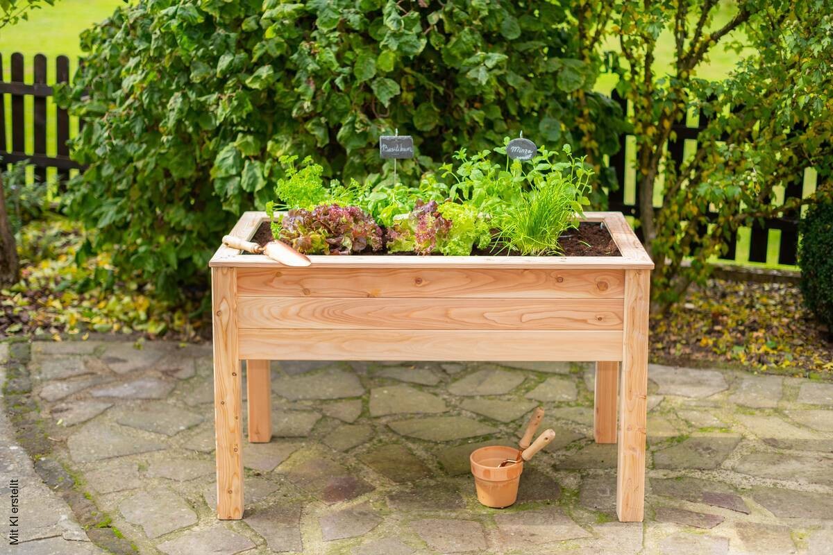 Westmann Stelzenhochbeet natur Lärche H/T/L: ca. 75x65x120 cm