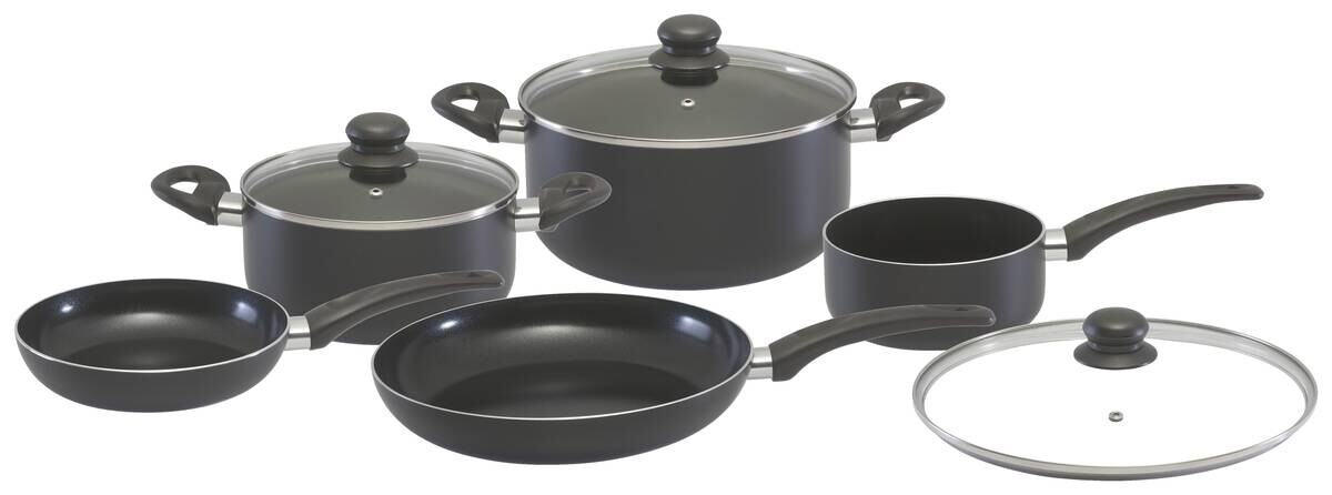 POCOline Topfset schwarz Aluminium 8 tlg.