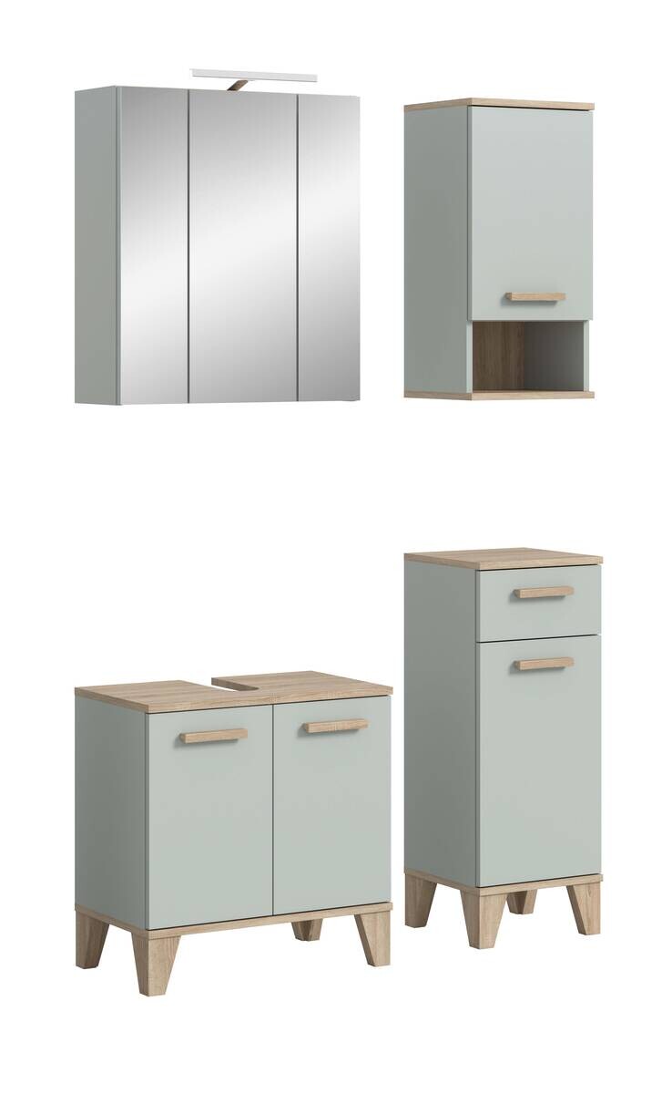 Badezimmer-Set STAR hellgrün Eiche hell Nachbildung B/H/T: ca. 109x190x34 cm