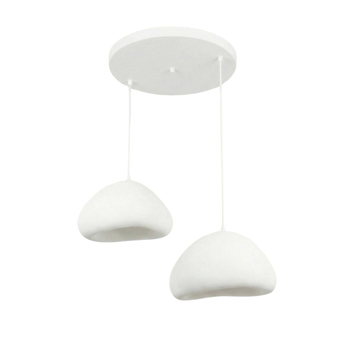 Opviq Pendelleuchte weiß B/H/T: ca. 74x115x74 cm E27 2 Brennstellen