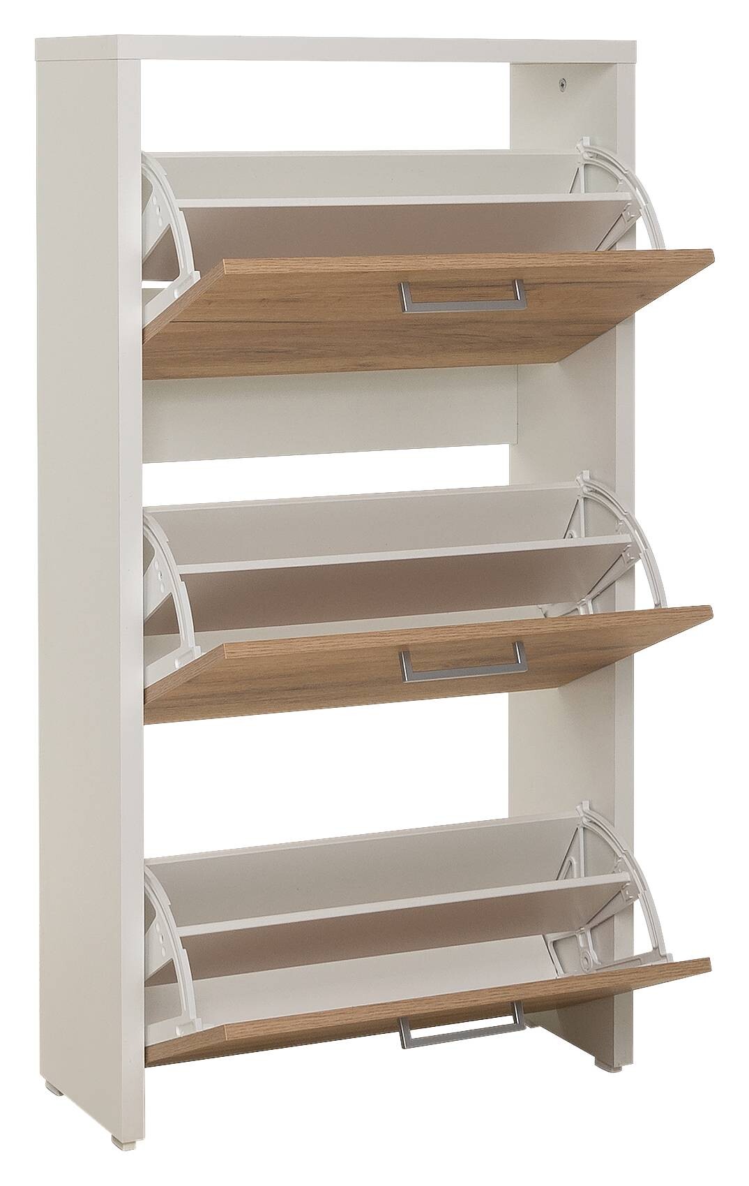 Schuhkipper Fulda weiß honig Eiche Nachbildung B/H/T: ca. 61x115x25 cm