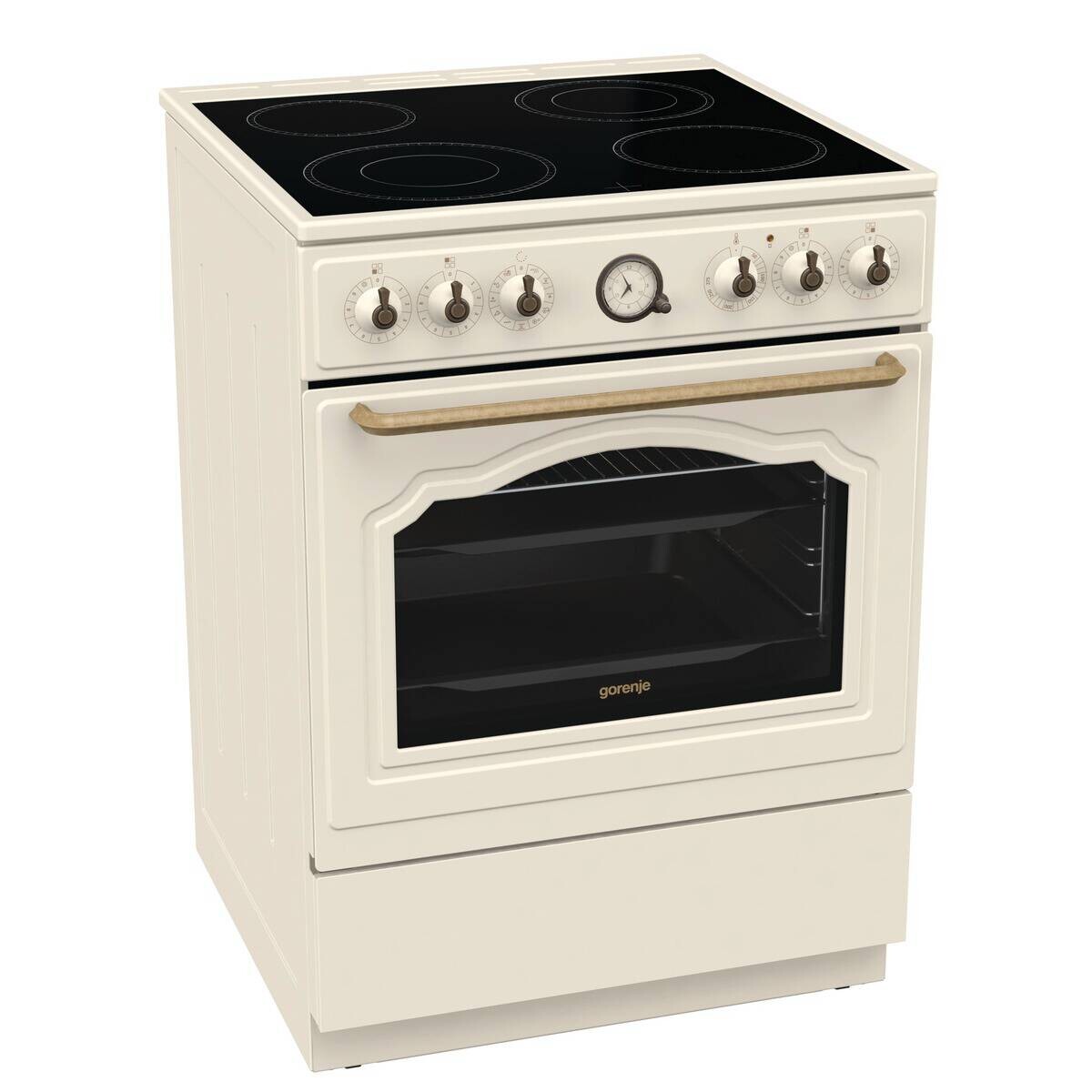 Gorenje Retro-Standherd 60cm mit Glaskeramikkochfeld GECS6B70CLI EEK: A Spektrum: A+++ bis D 71l Volumen beige B/H/T: ca. 60x85x60 cm