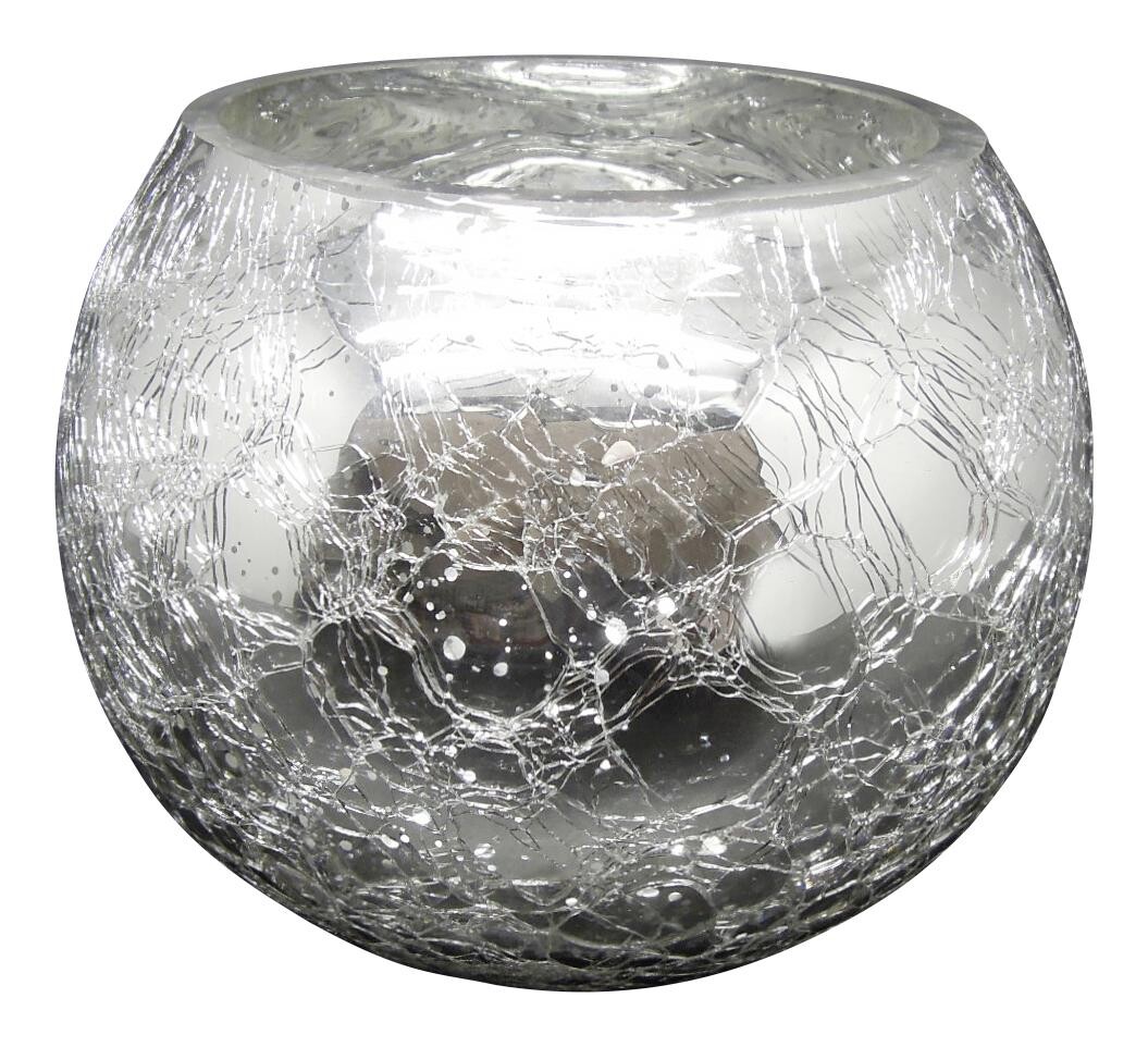 POCOline Windlicht silber Glas H/D: ca. 13x15 cm