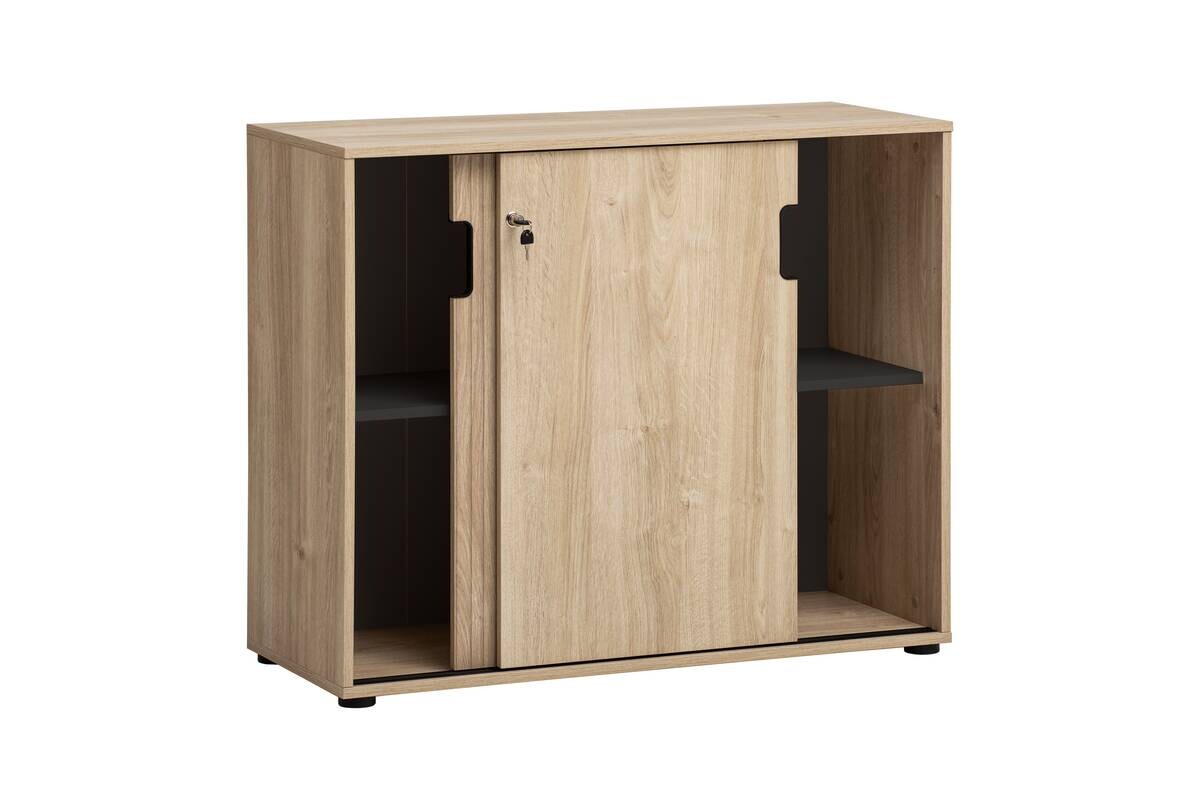 Aktenschrank Emmik weiß matt Eiche Eiche weiß Nachbildung B/H/T: ca. 100,1x83,6x41 cm
