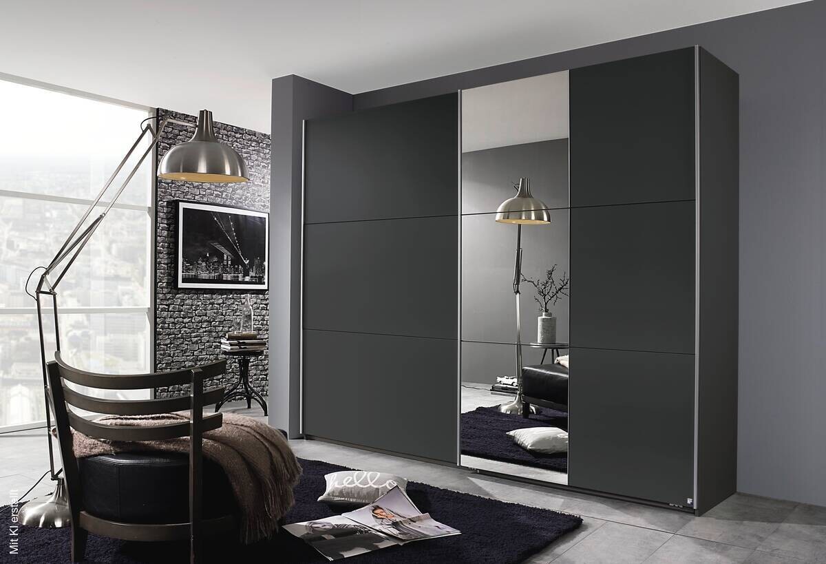 Schwebetürenschrank Kronach grau B/H/T: ca. 261x210x59 cm