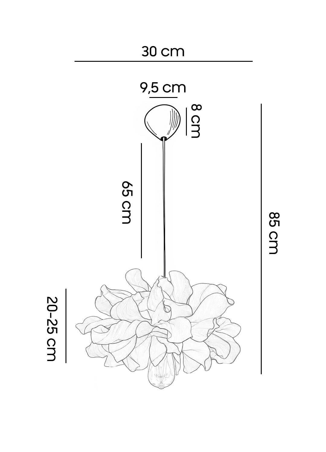Pendelleuchte creme B/H/T/L: ca. 30x85x30x25 cm E27 1 Brennstellen