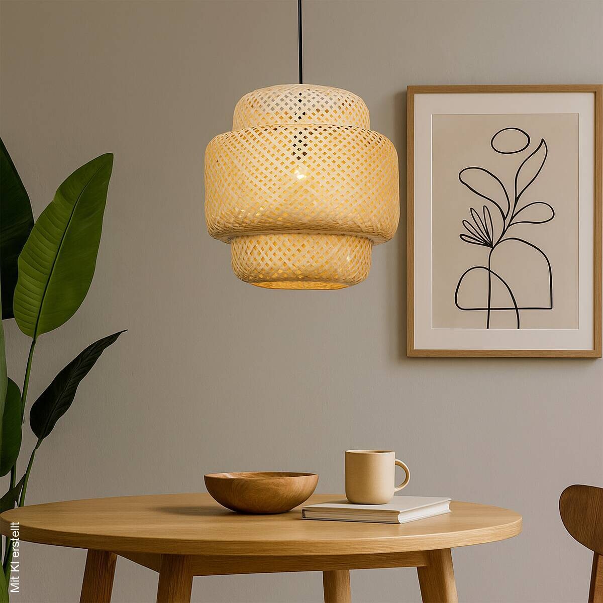 POCOline Pendelleuchte Bamboo natur Bambus H/D: ca. 120x40 cm null 1 Brennstellen