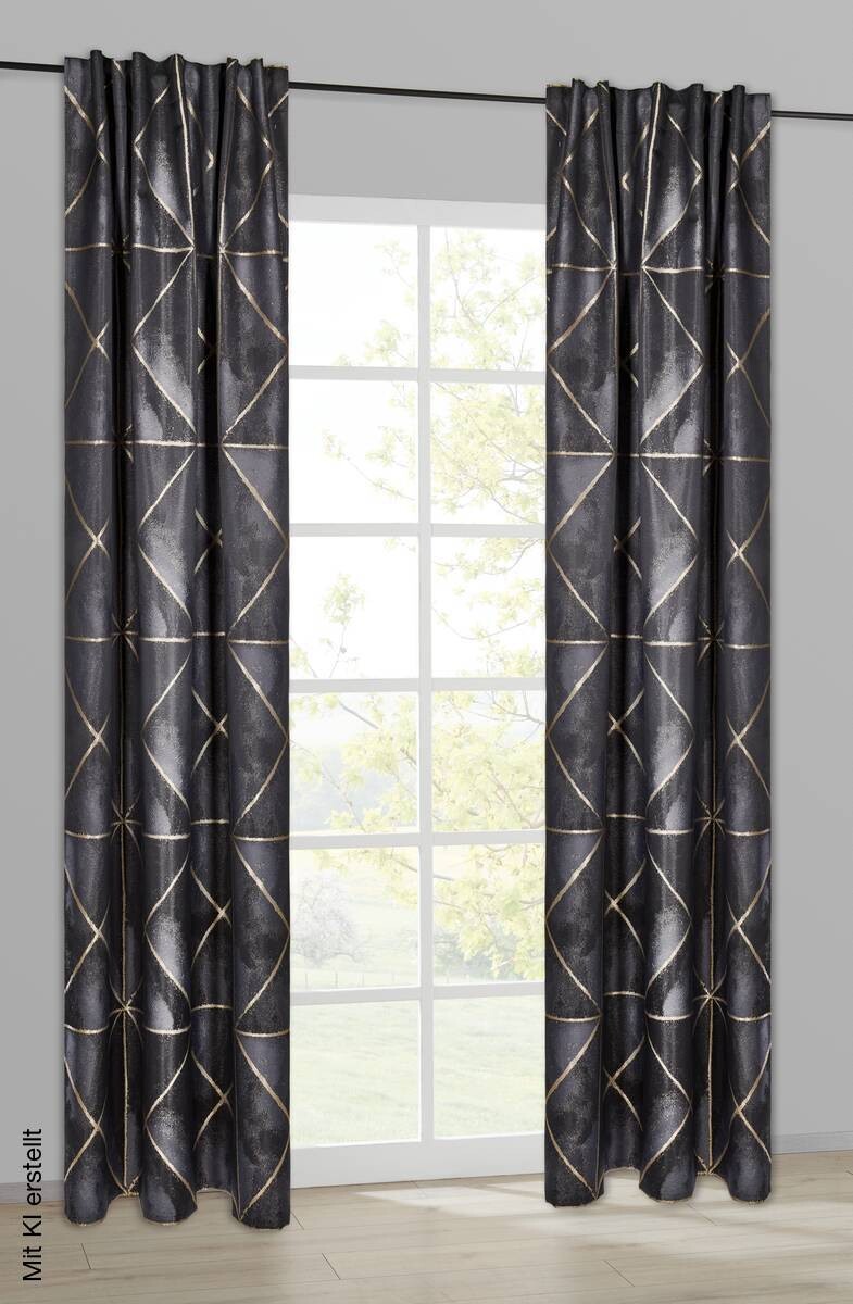 Kombivorhang Valeria schwarz 100% Polyester B/L: ca. 140x245 cm
