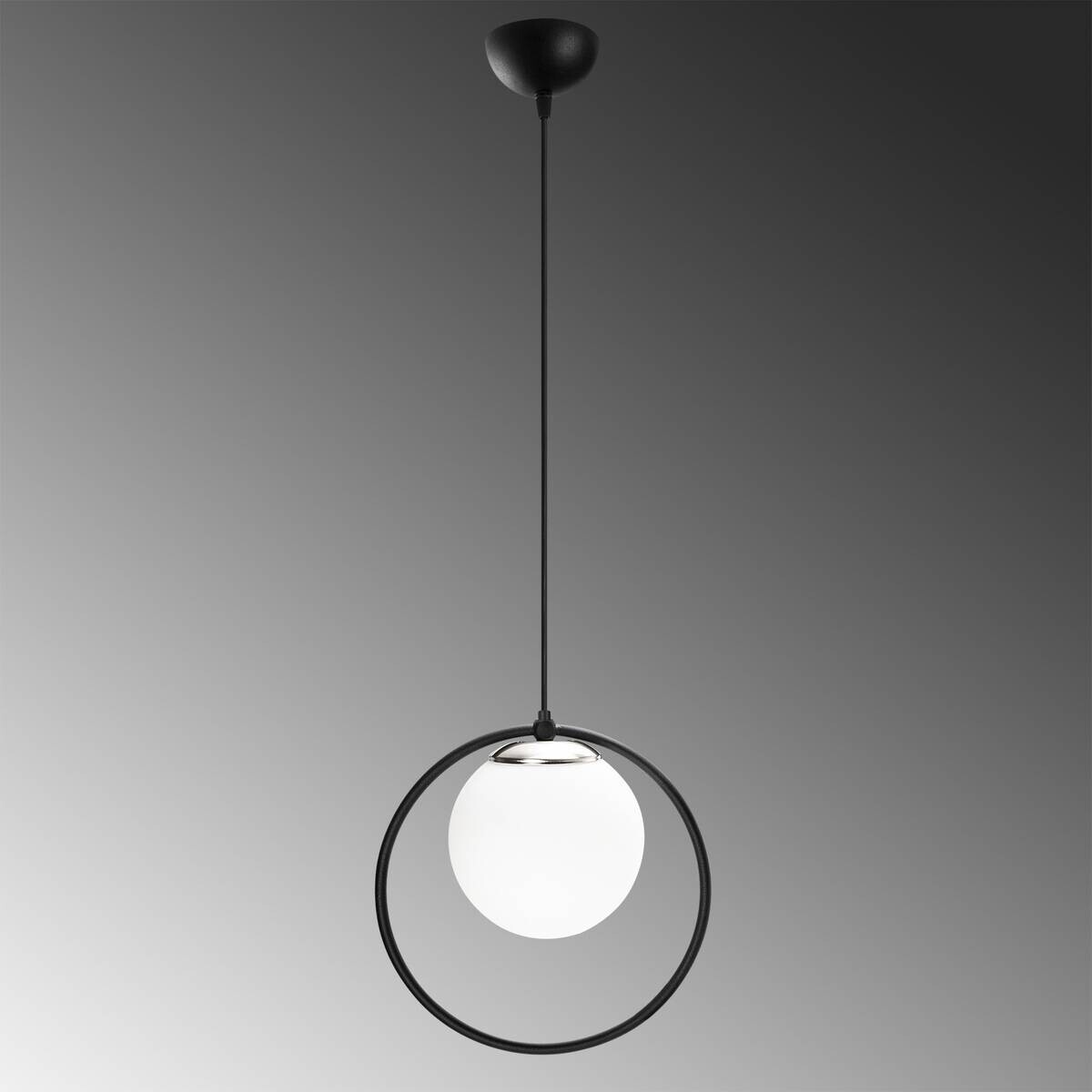 Opviq Pendelleuchte Dolunay schwarz weiß Metall Glas B/H/T/L/D: ca. 15x126x15x26x15 cm E27 1 Brennstellen