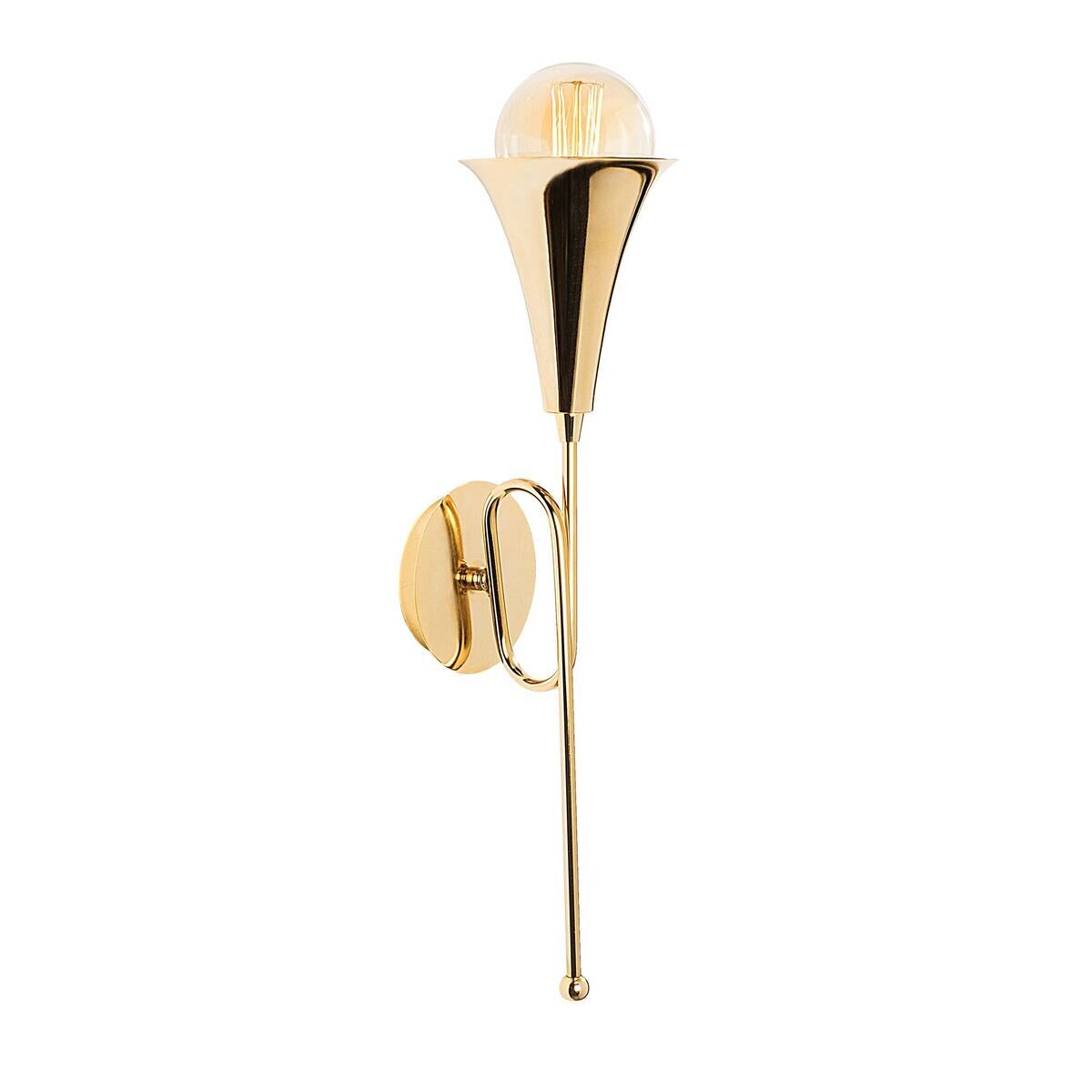 Opviq Wandleuchte Sarmal gold Metall B/H/T/L/D: ca. 15x52x15x13x13 cm E27 1 Brennstellen