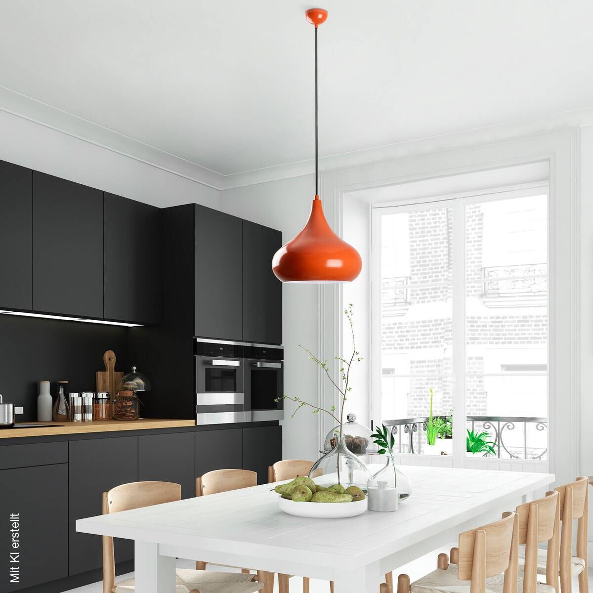 Opviq Pendelleuchte orange B/H/T: ca. 30x126x30 cm E27 1 Brennstellen