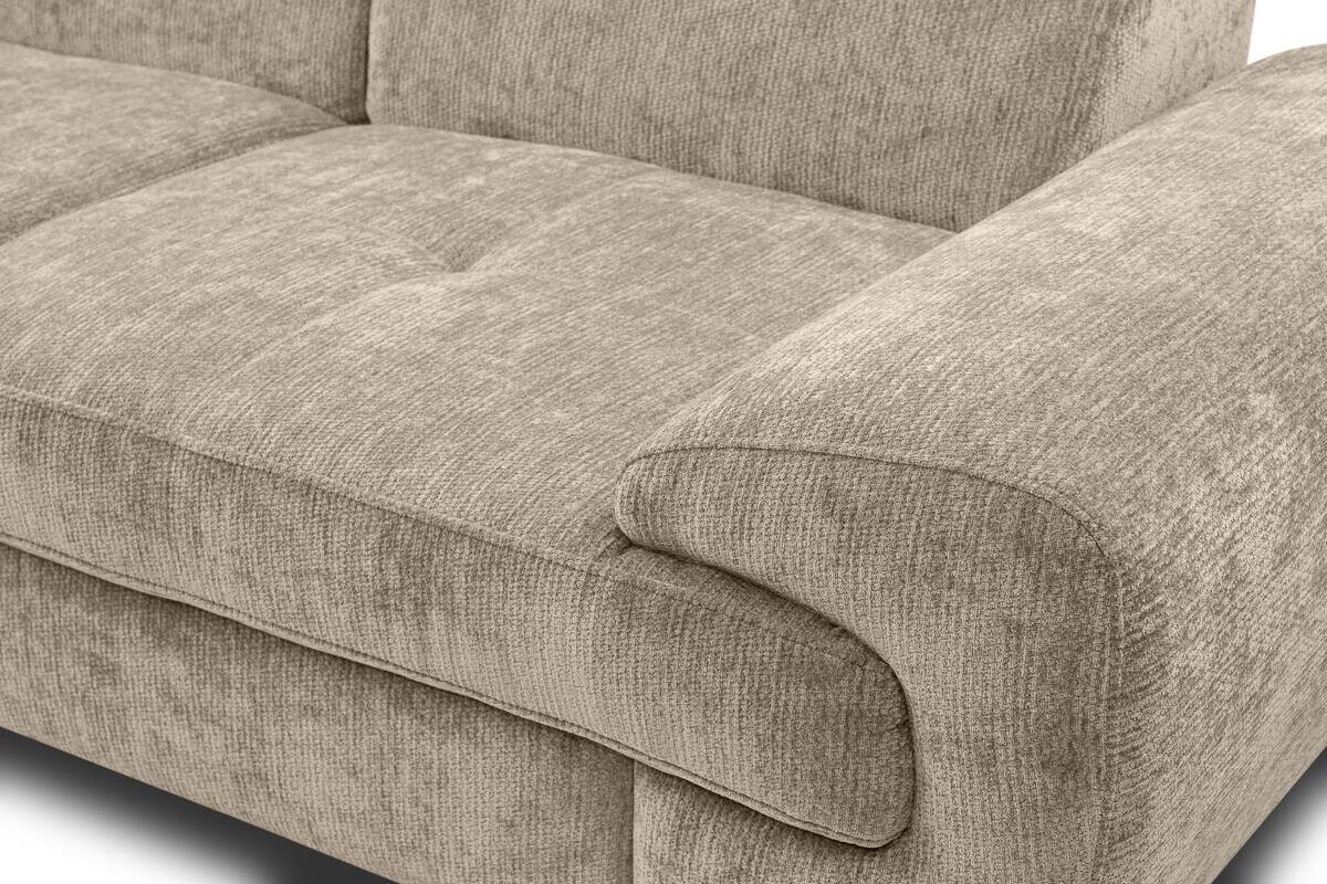 Ecksofa mit Bettfunktion und Bettkasten natur Microfaser B/H/T: ca. 256x73x202 cm