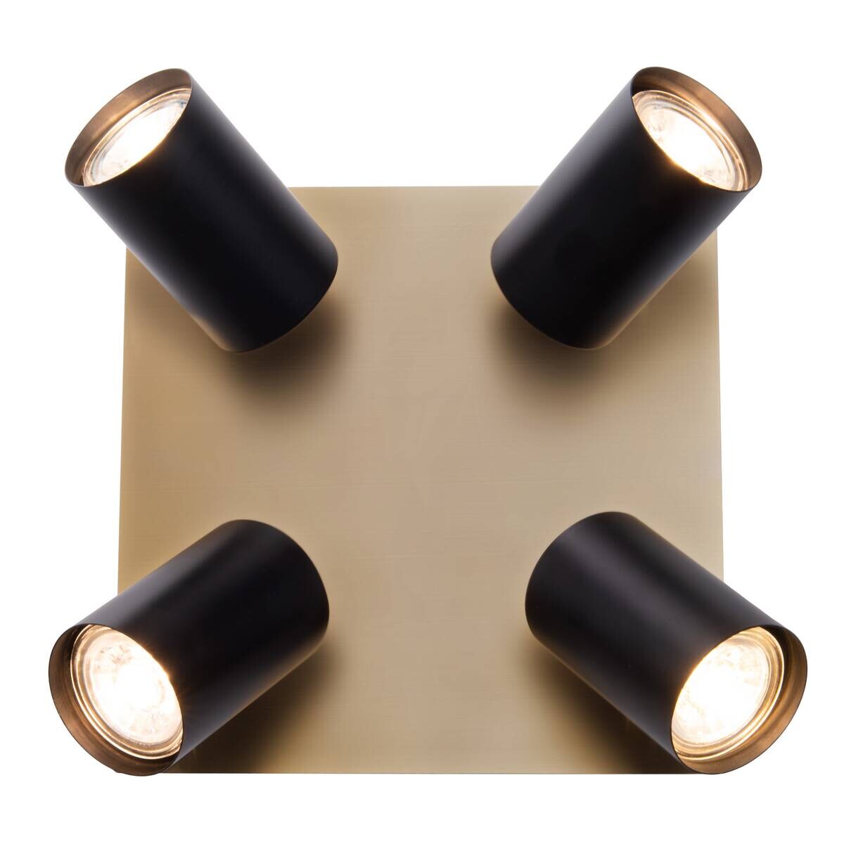 Näve Leuchten Deckenleuchte 1395022 schwarz gold Metall B/H/T: ca. 22x13,5x22 cm GU10 4 Brennstellen