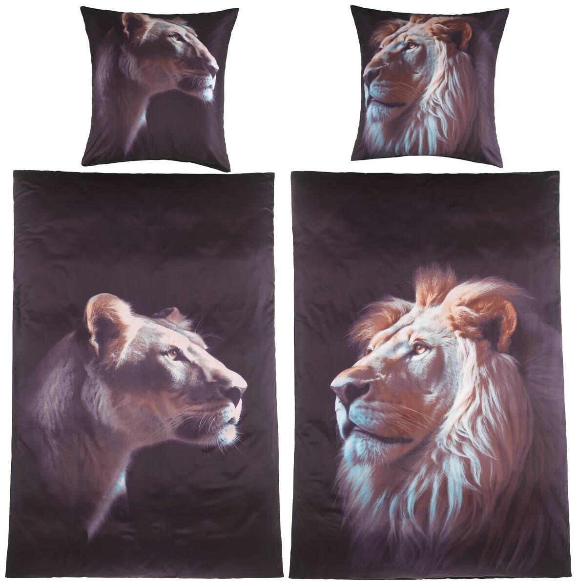 Microfaser Bettwäsche schwarz sand 100% Polyester B/L: ca. 135x200 cm