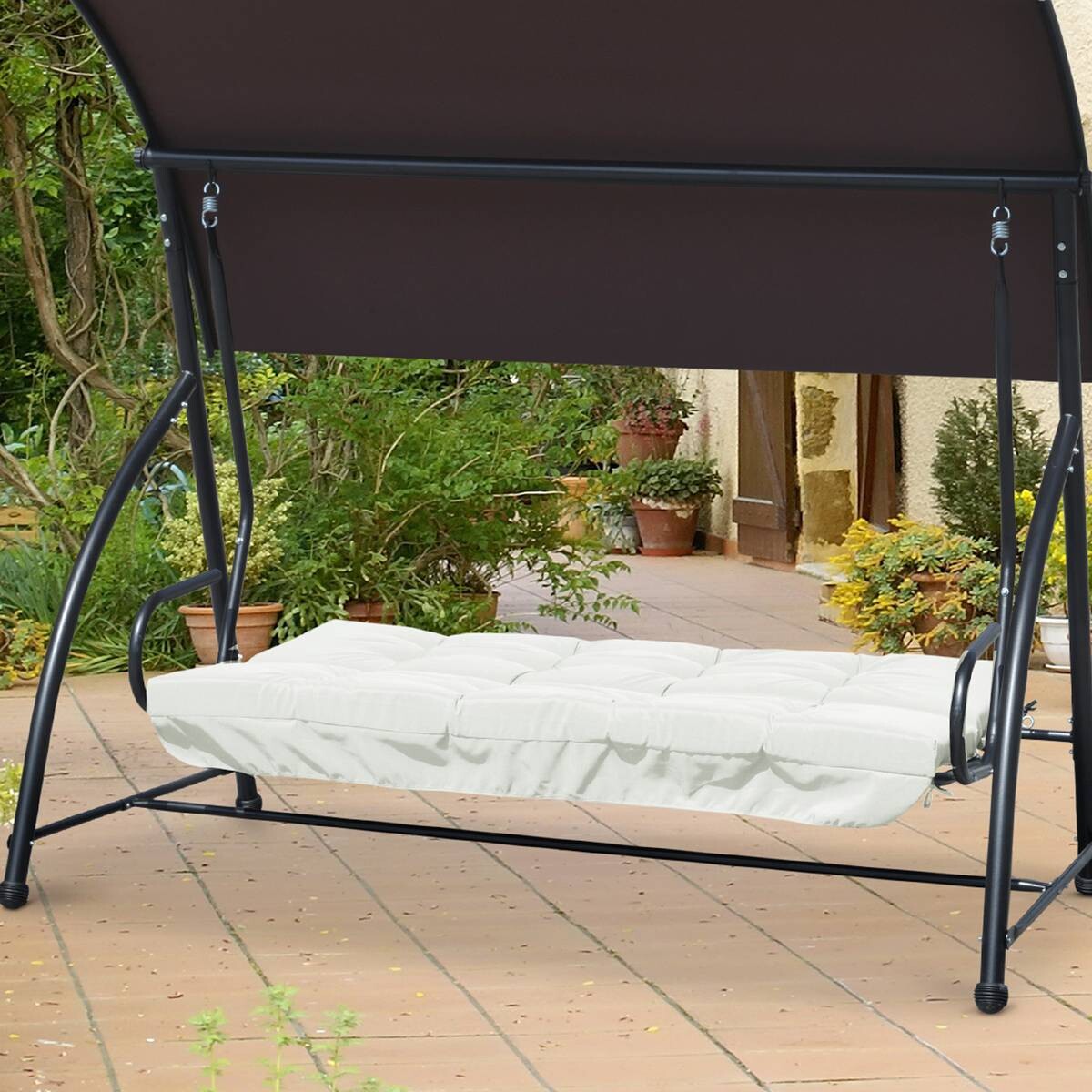 Outsunny Sitzkissen beige Polyester B/H/L: ca. 100x8x170 cm