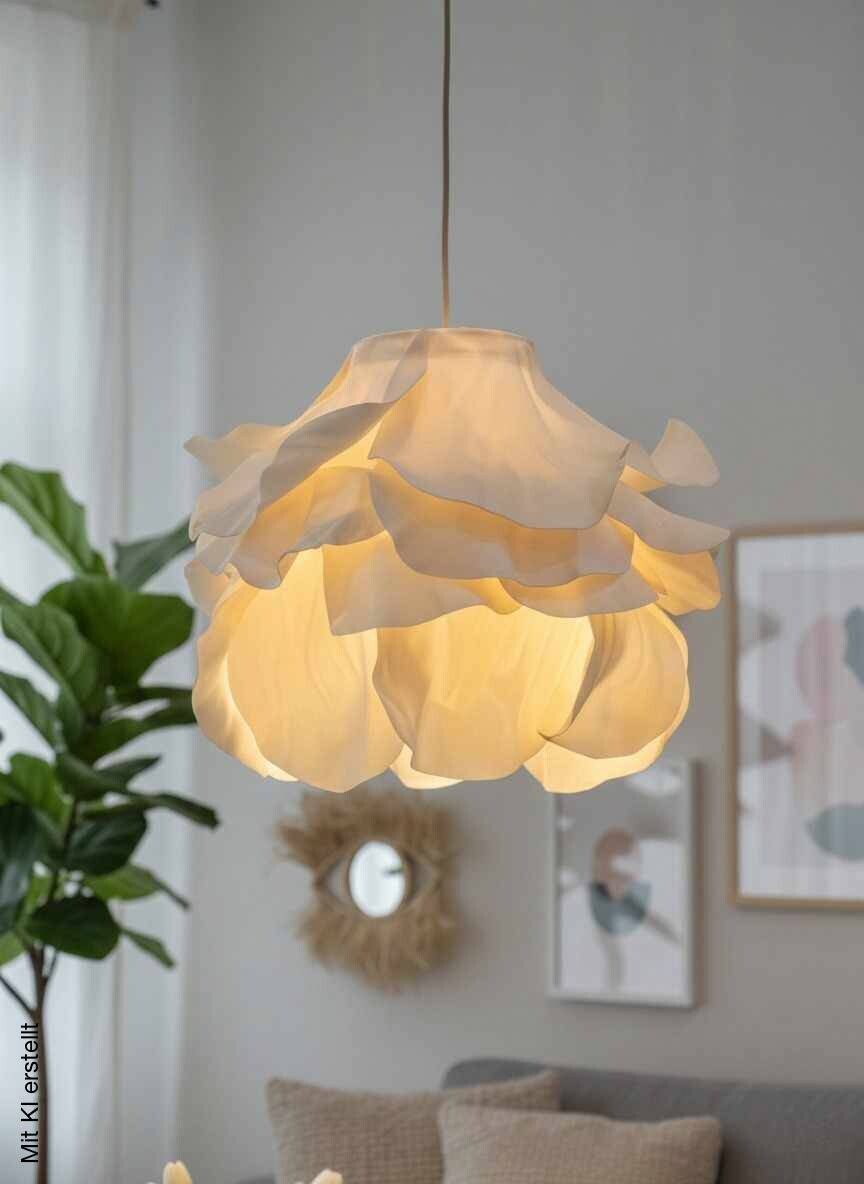 Opviq Pendelleuchte beige Kunststoff B/H/T/L/D: ca. 58x120x58x58x58 cm E27 1 Brennstellen