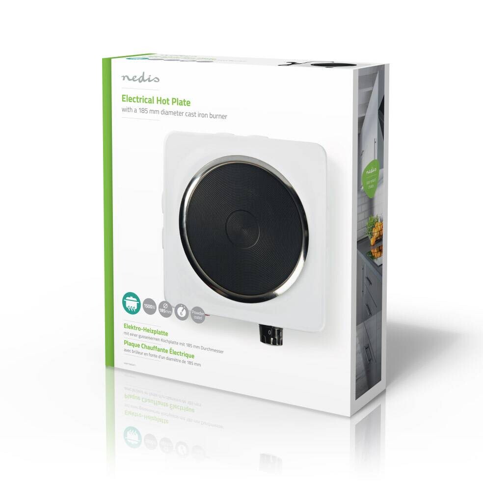 Nedis Elektro-Heizplatte weiß Metall B/H/L: ca. 25x6,4x27 cm
