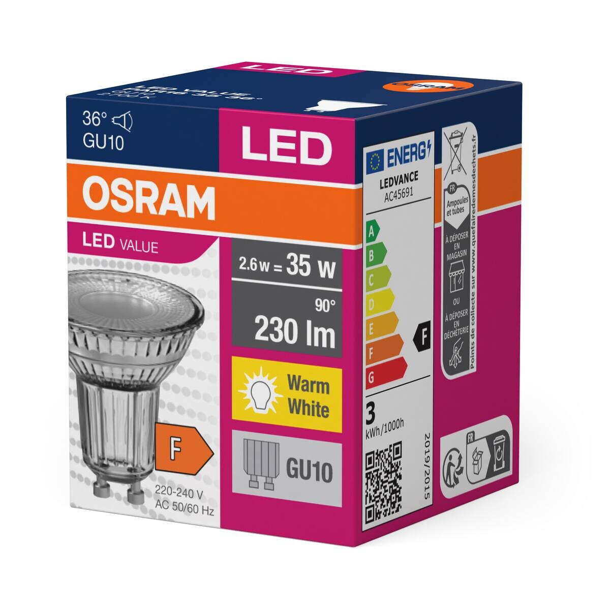OSRAM LED-Leuchtmittel Reflektorlampe AC45691 GU10