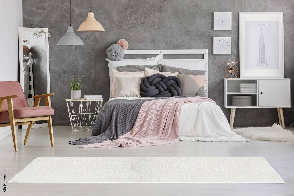 360Living Teppich Monroe weiß B/L: ca. 80x300 cm