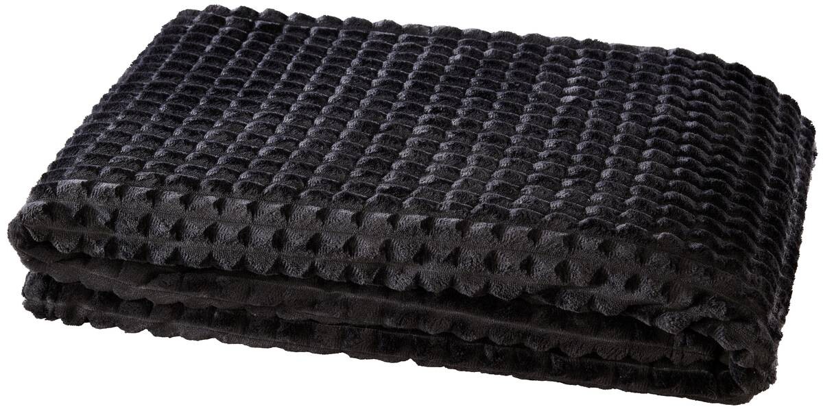 Flanelldecke Flanell schwarz 100% Polyester B/L: ca. 140x190 cm