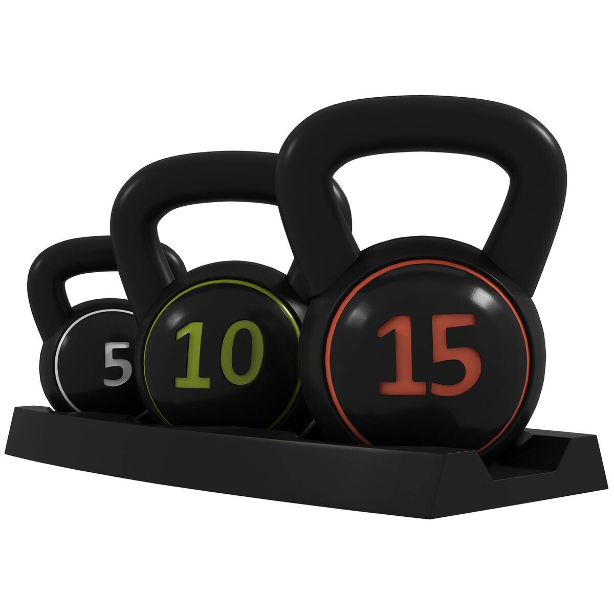 SPORTNOW Kettlebell schwarz Kunststoff B/H/L: ca. 18x24x18 cm