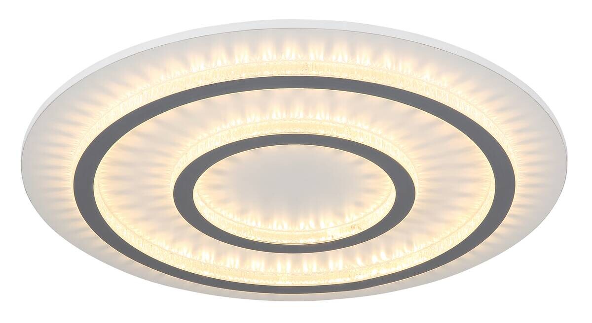 GLOBO LED-Deckenleuchte klar hellgrau weiß Kunststoff Metall H/D: ca. 6x55 cm 1 Brennstellen