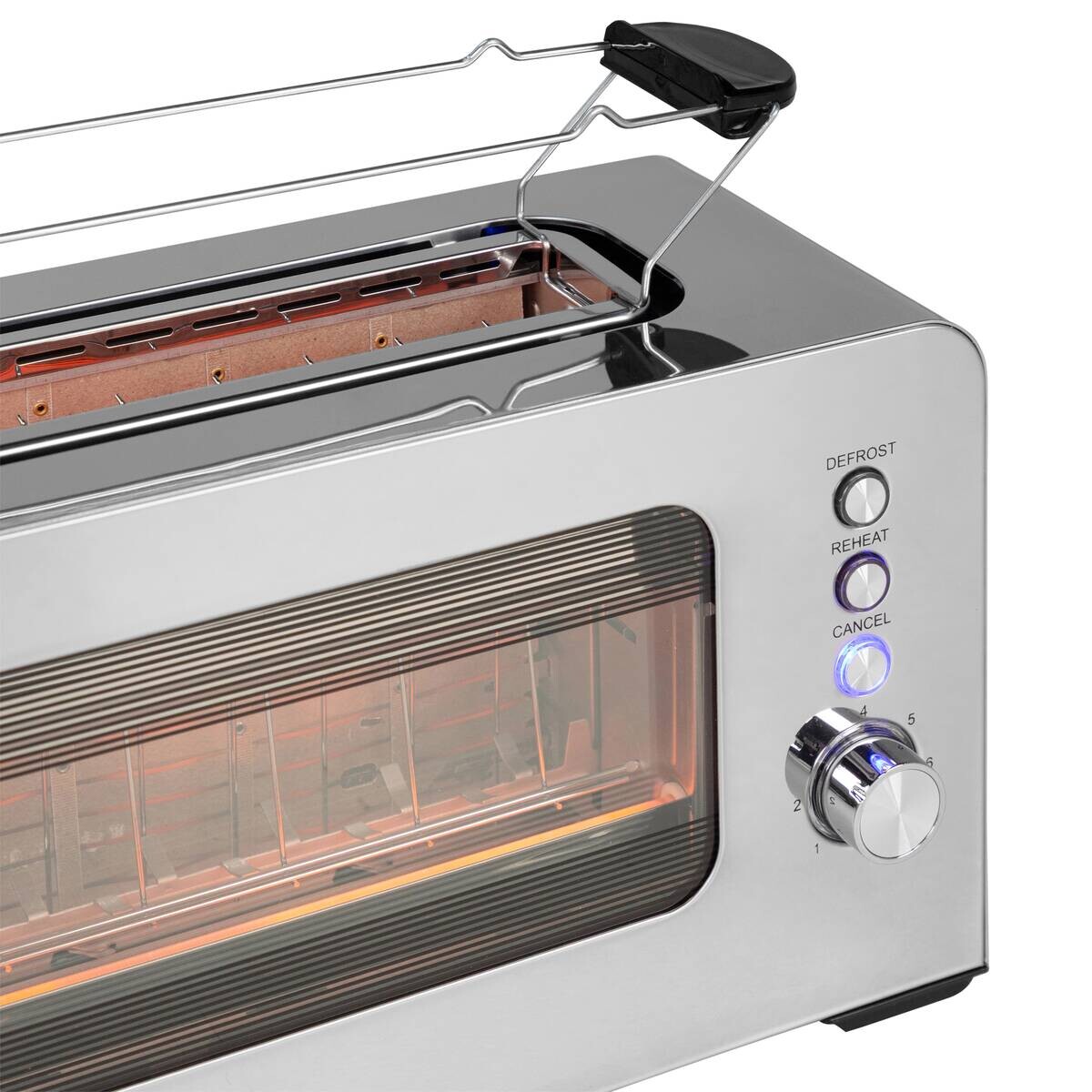 POCOline Toaster silber Edelstahl Kunststoff B/H/L: ca. 14,5x19,2x38,5 cm