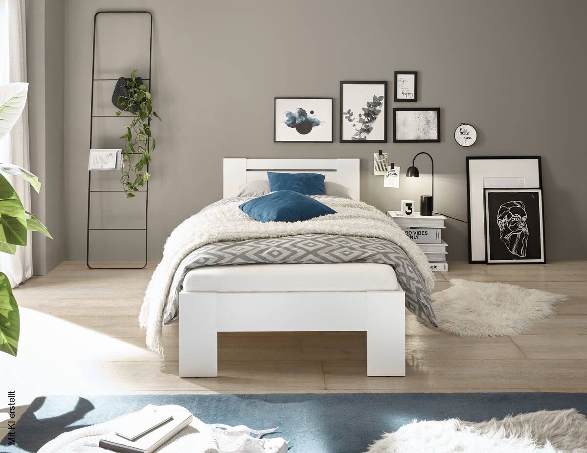 Futonbett Cannes weiß Liegefläche B/L: ca. 90x200 cm