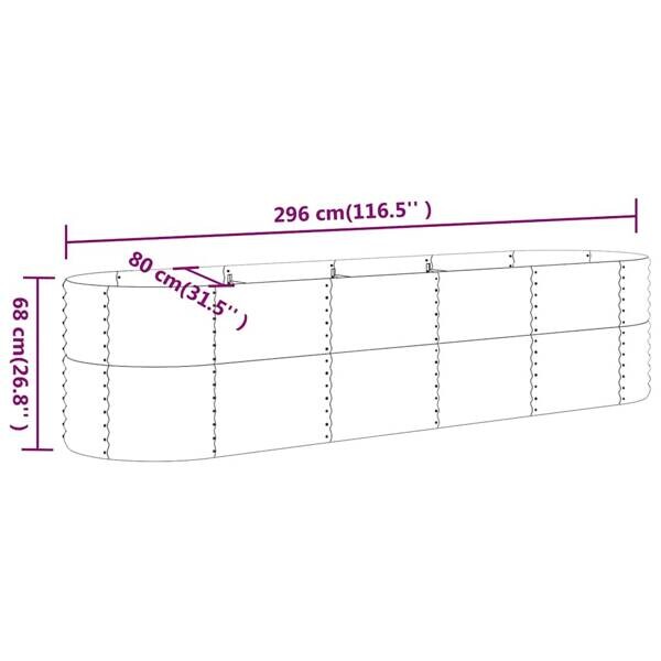 Hochbeet anthrazit Stahl B/H/L: ca. 80x68x296 cm