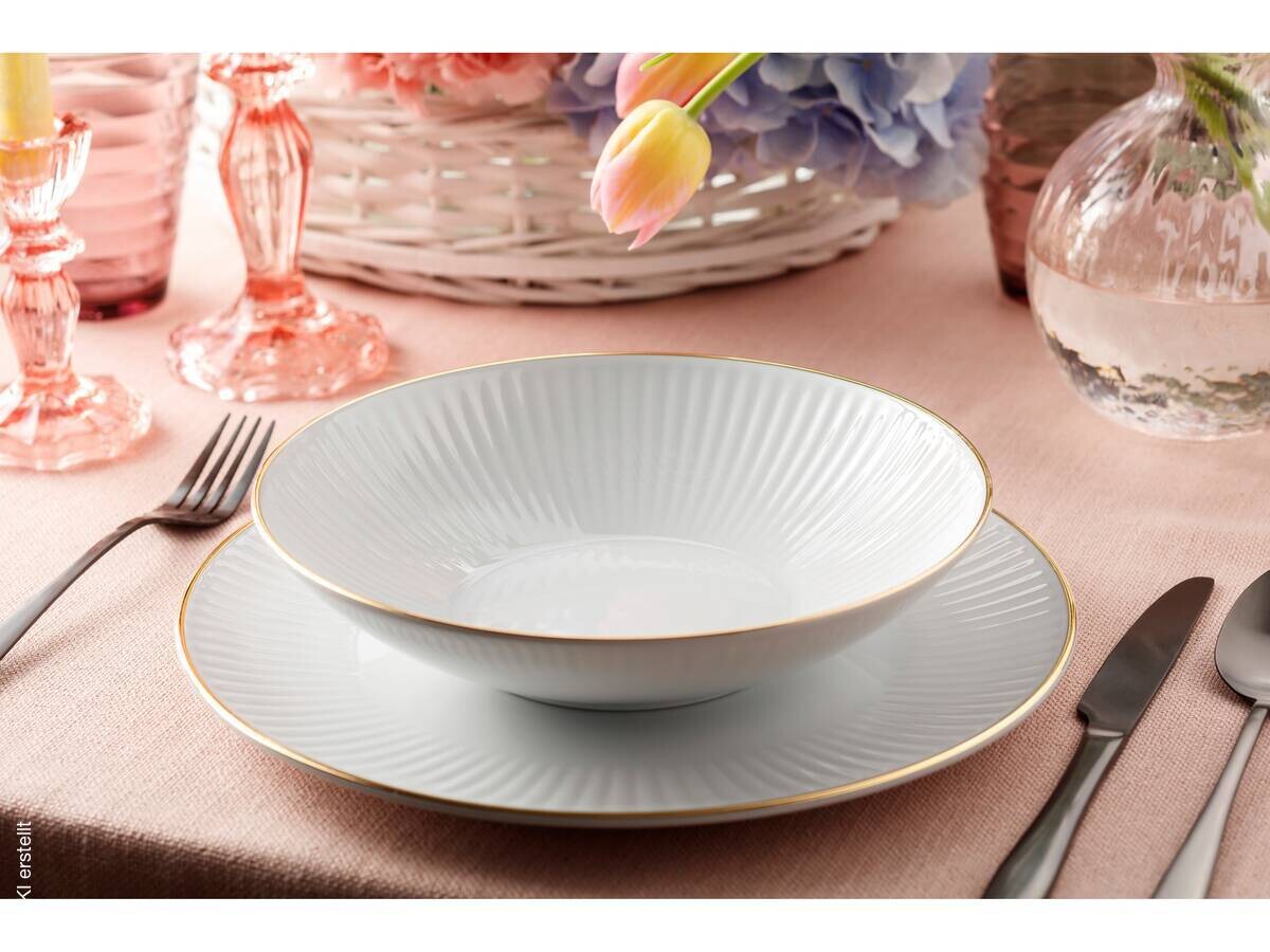 CreaTable Tafelservice Valencia gold Porzellan 12 tlg.