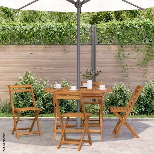 vidaXL Klapptisch braun Akazie B/H/L: ca. 110x75x110 cm