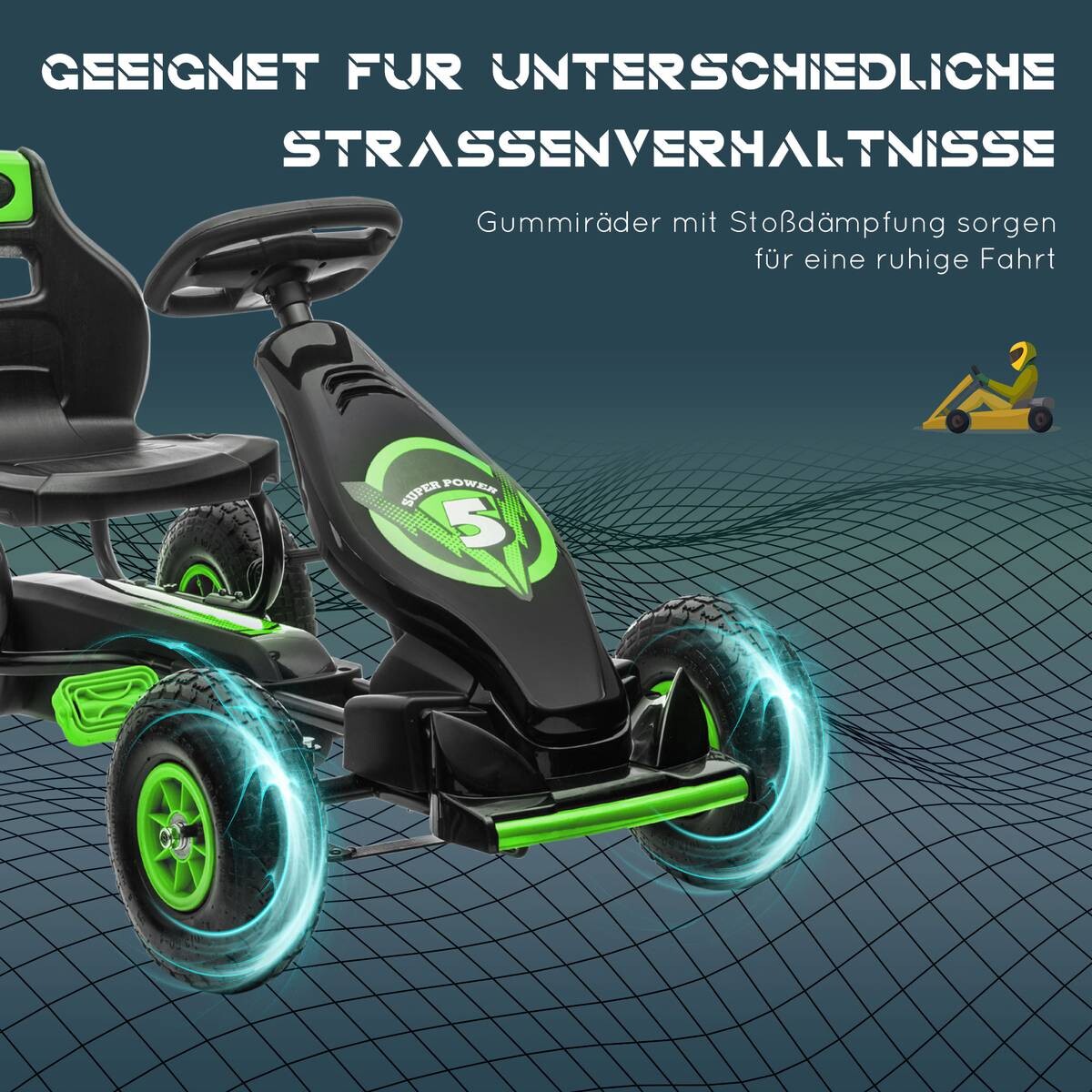 AIYAPLAY Go Kart grün B/H/L: ca. 58x61x121 cm