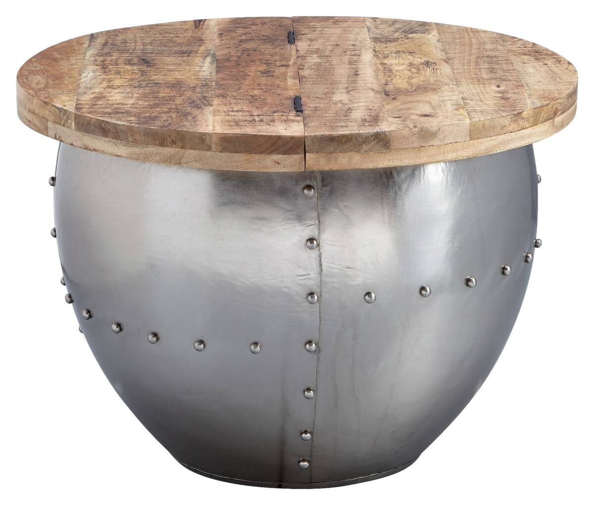 Wohnling Couchtisch silber braun B/H/T: ca. 60x43x60 cm