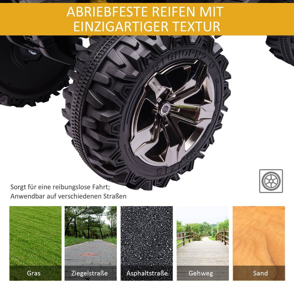 HOMCOM Kinderauto gelb B/H/L: ca. 65x100x73 cm