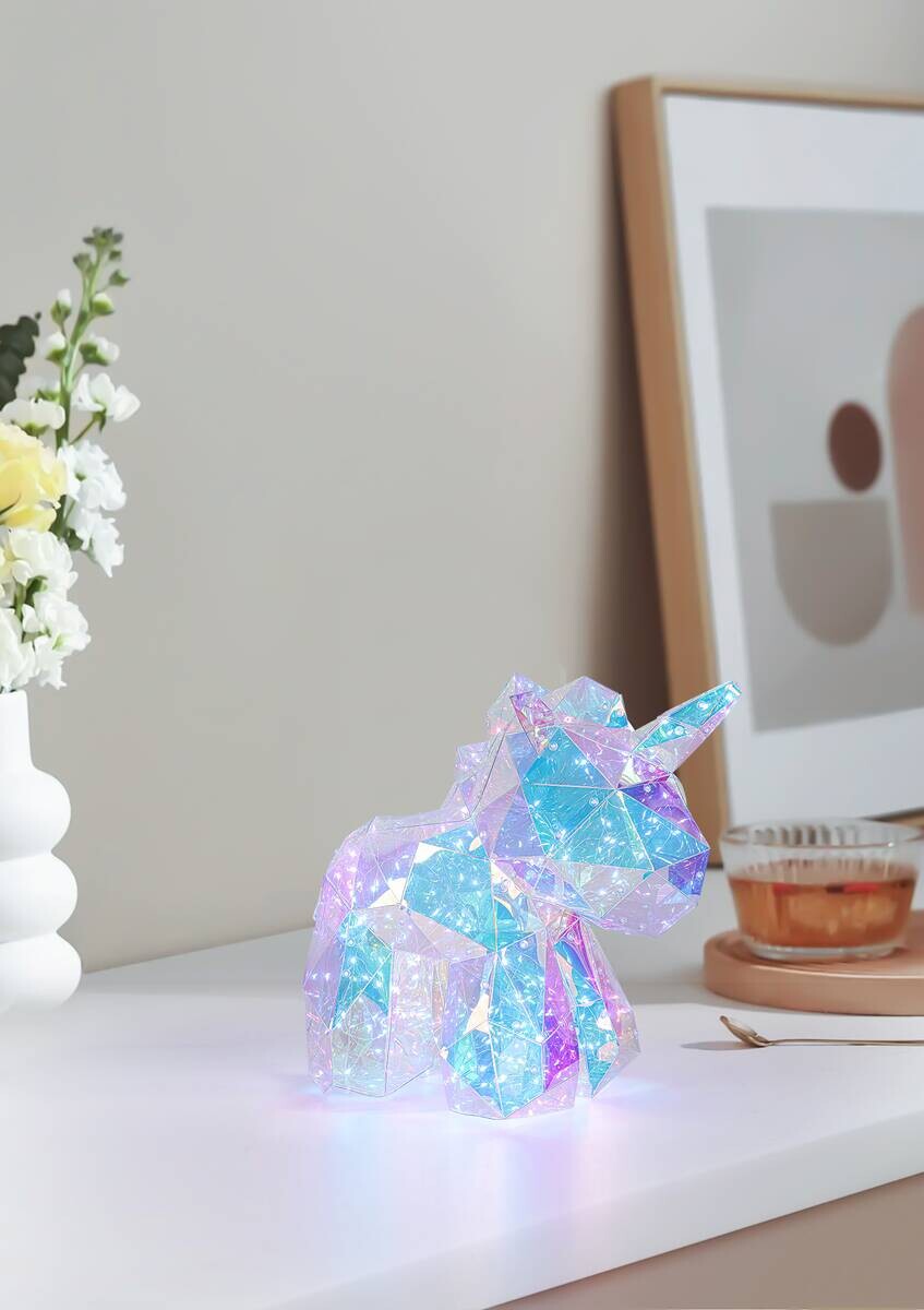 Nolo LED-Dekoleuchte Einhorn transparent Kunststoff