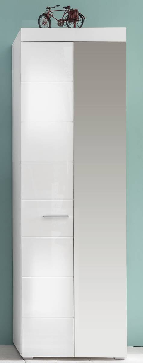 Garderobenschrank Amanda weiß Hochglanz B/H/T: ca. 62x195x38 cm
