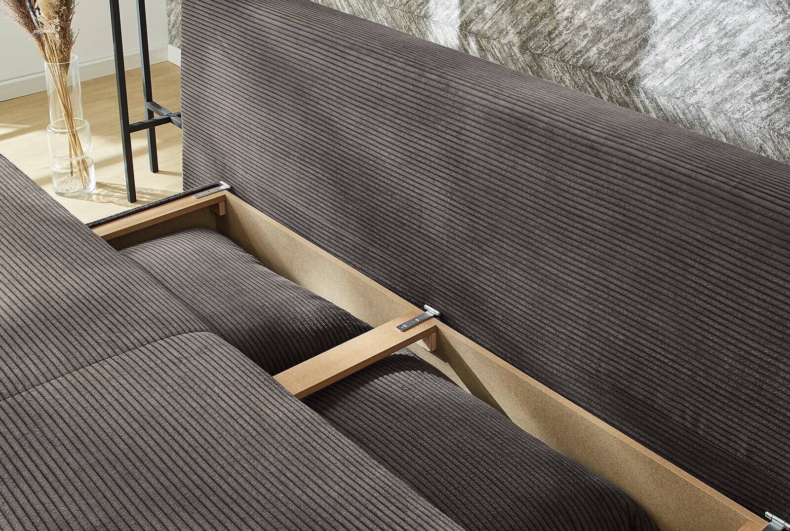 Schlafsofa grau Microfaser B/H/T: ca. 202x74x99 cm