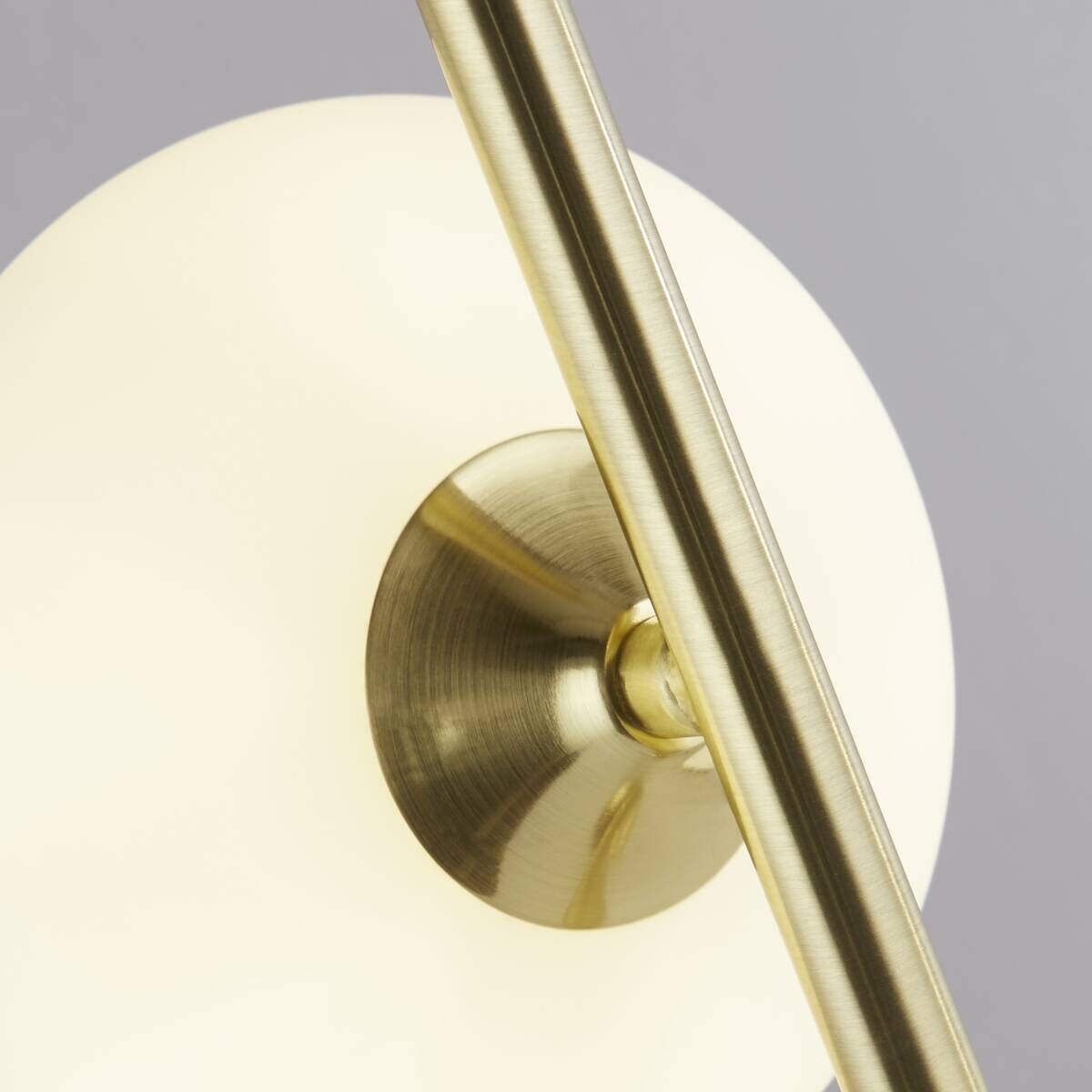 Searchlight Tischlampe Pebble gold weiß Stahl Glas B/H/L: ca. 12x50x18,5 cm G9 1 Brennstellen
