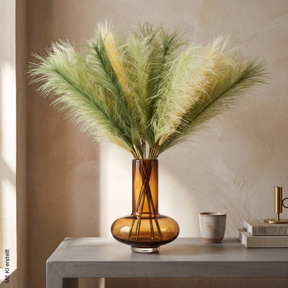 Vase braun Glas B/H/L/D: ca. 13,5x17,5x13,5x13,5 cm