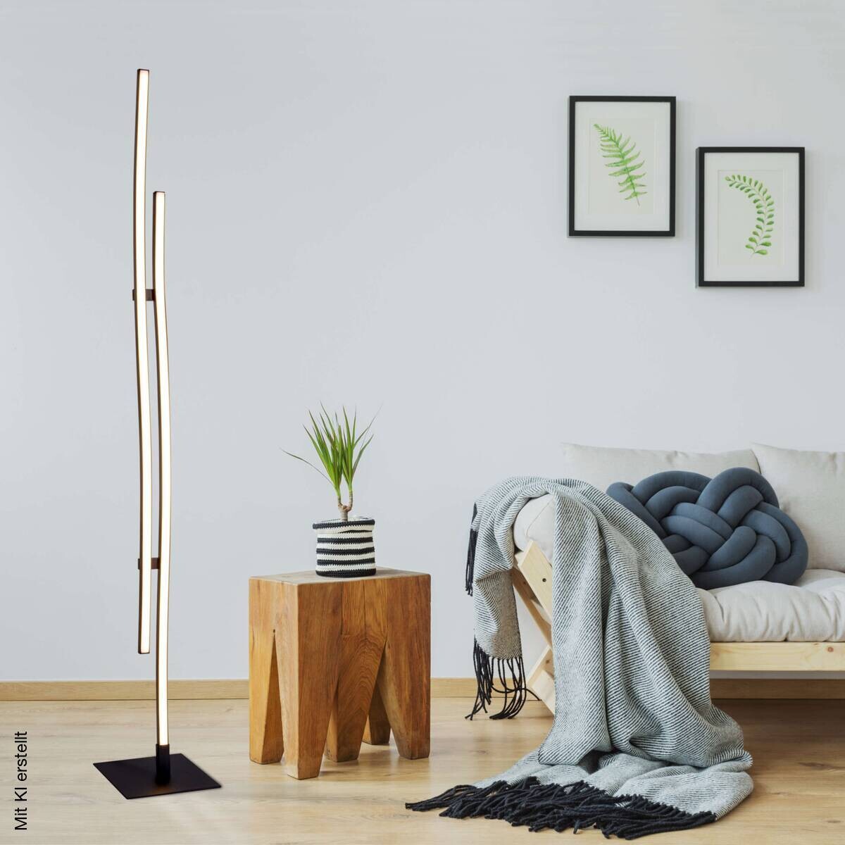 Näve Leuchten Stehlampe 2069722 schwarz Metall Kunststoff B/H/T: ca. 13x130x13 cm 2 Brennstellen