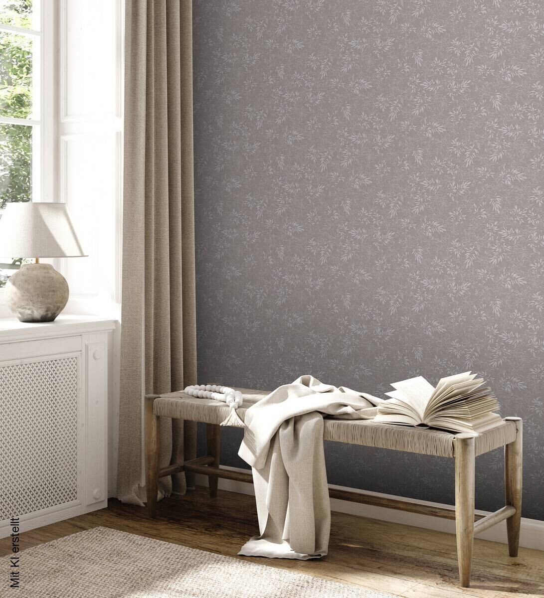 A.S.Creation Vliestapete Attractive 2 Floral grau B/L: ca. 53x1005 cm