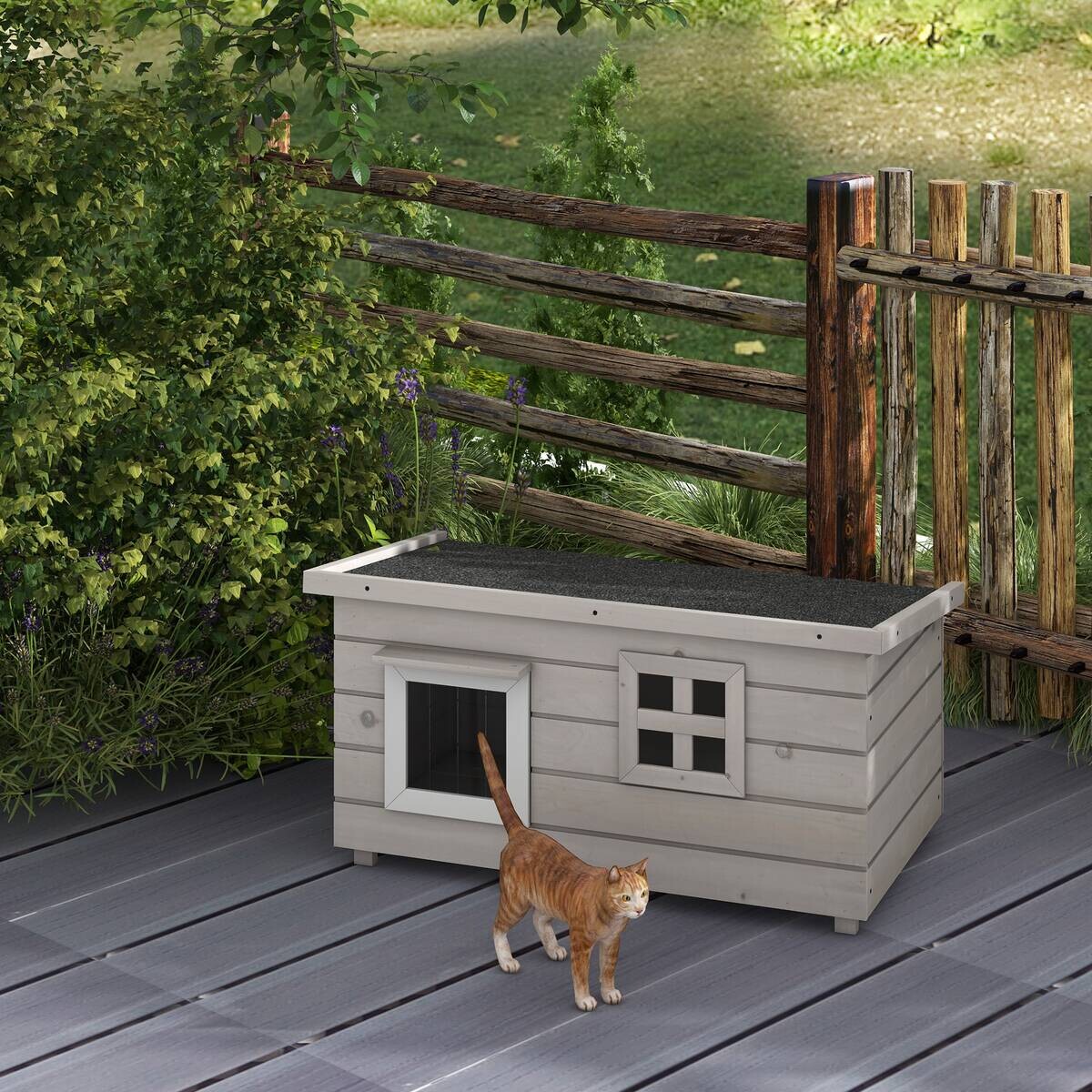 PawHut Katzen-Zubehör schwarz Edelstahl B/H/L: ca. 52x87x44 cm
