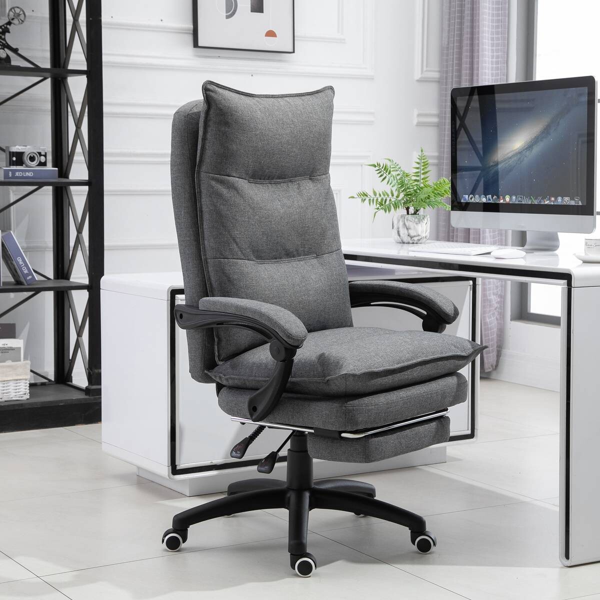 Vinsetto Massagestuhl MH921-232GY grau Schaumstoff Nylon B/H/T: ca. 70x130x62 cm