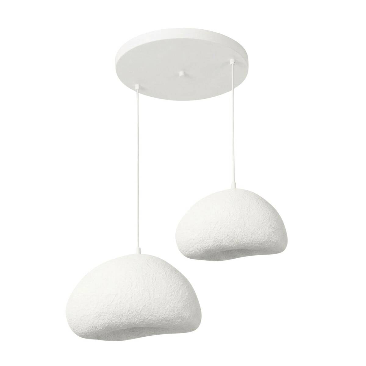 Opviq Pendelleuchte weiß Fiberglas Metall B/T/L: ca. 89x89x89 cm E27 2 Brennstellen