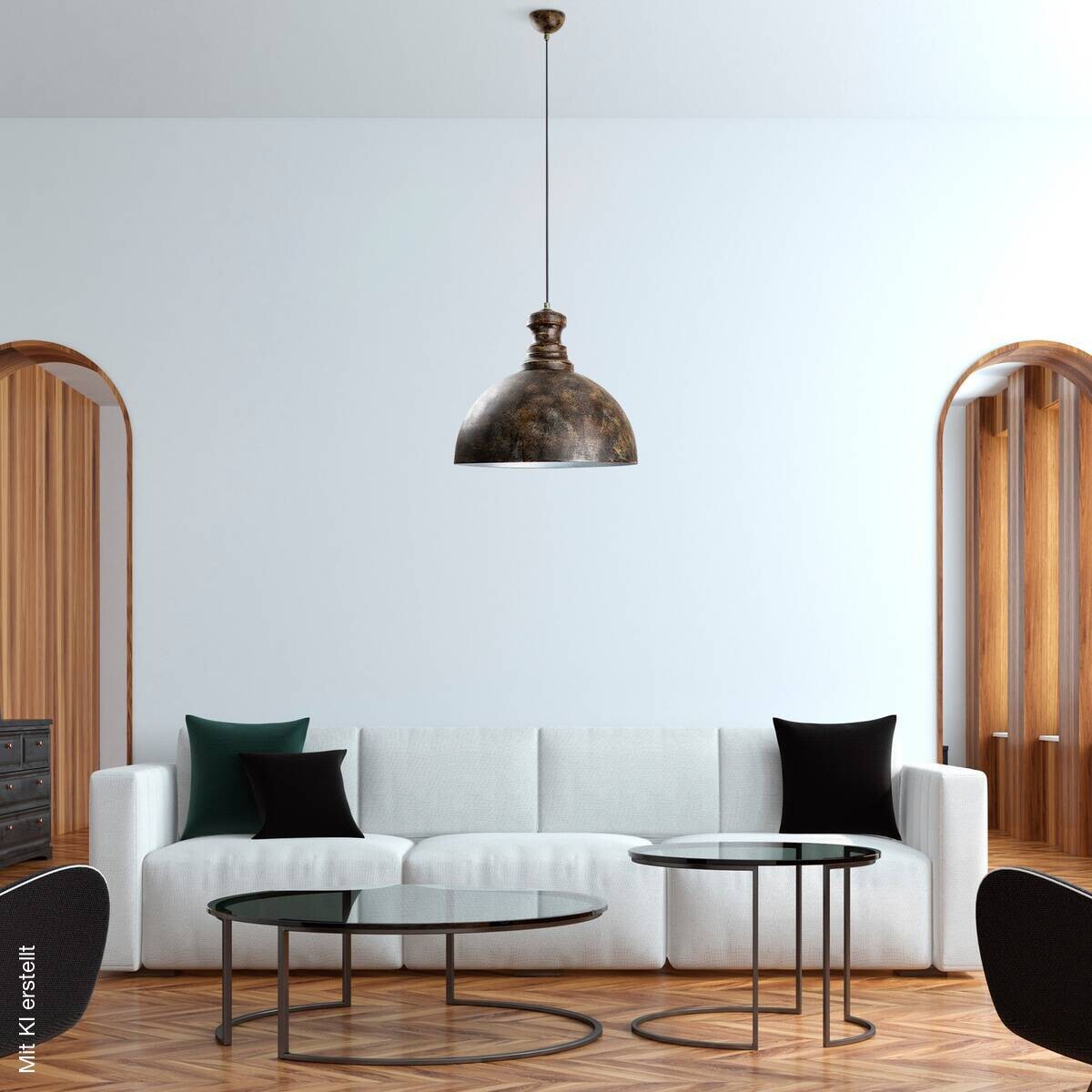 Opviq Pendelleuchte braun B/H/T: ca. 40x134x40 cm E27 1 Brennstellen