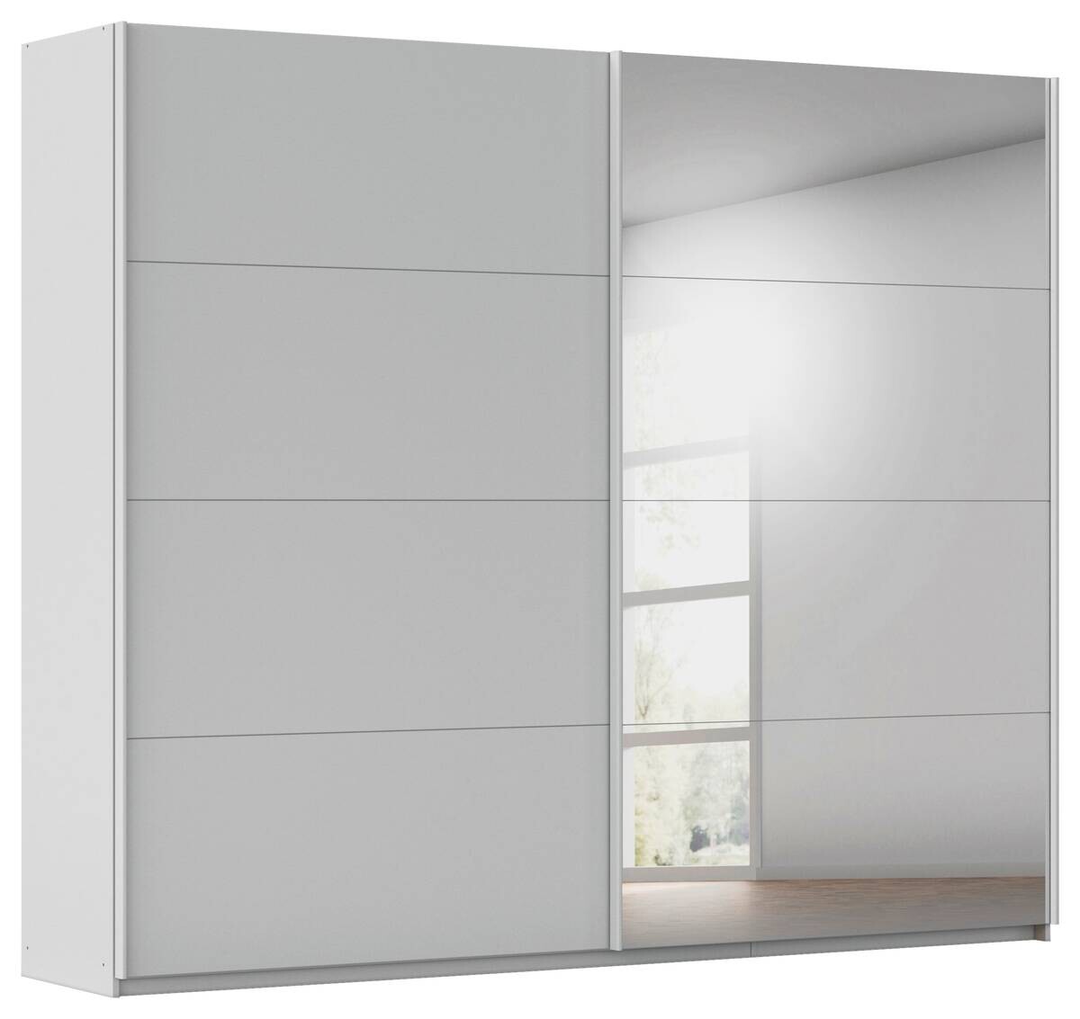 Schwebetürenschrank Quadra Seidengrau B/H/T: ca. 270x229x62 cm